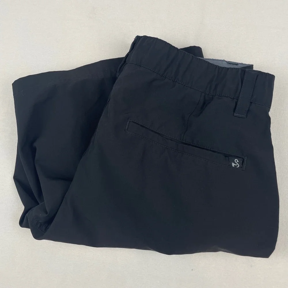 Swannies Golf Co Men Black Performance Golf Shorts Size 32 Celebrate Stretch
